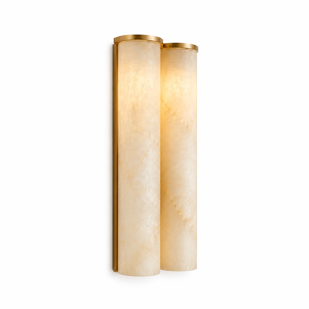 Slim Natural Alabaster LED Wall Sconce