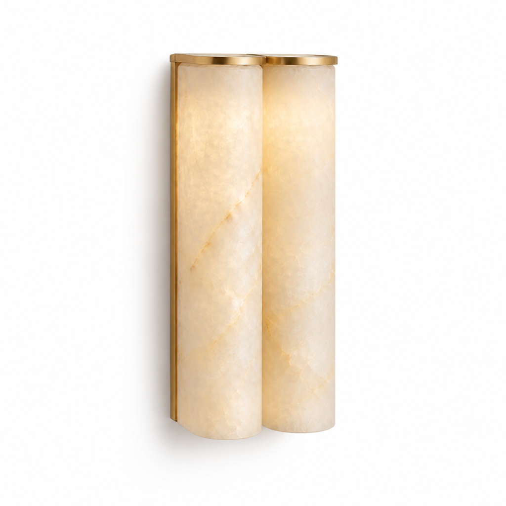 Slim Natural Alabaster LED Wall Sconce