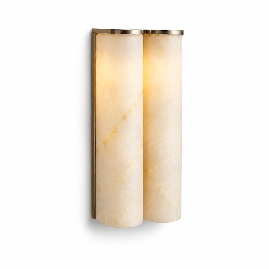 Slim Natural Alabaster LED Wall Sconce