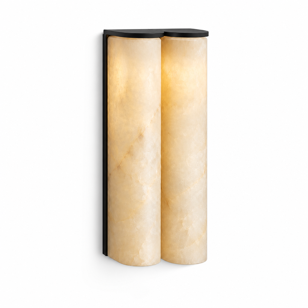 Slim Natural Alabaster LED Wall Sconce