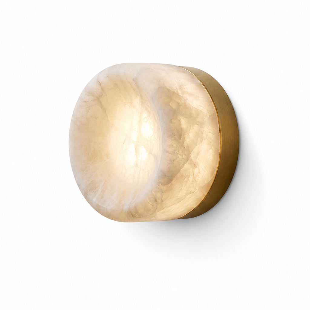 Slim Spanish Alabaster Warm LED Wall Sconce