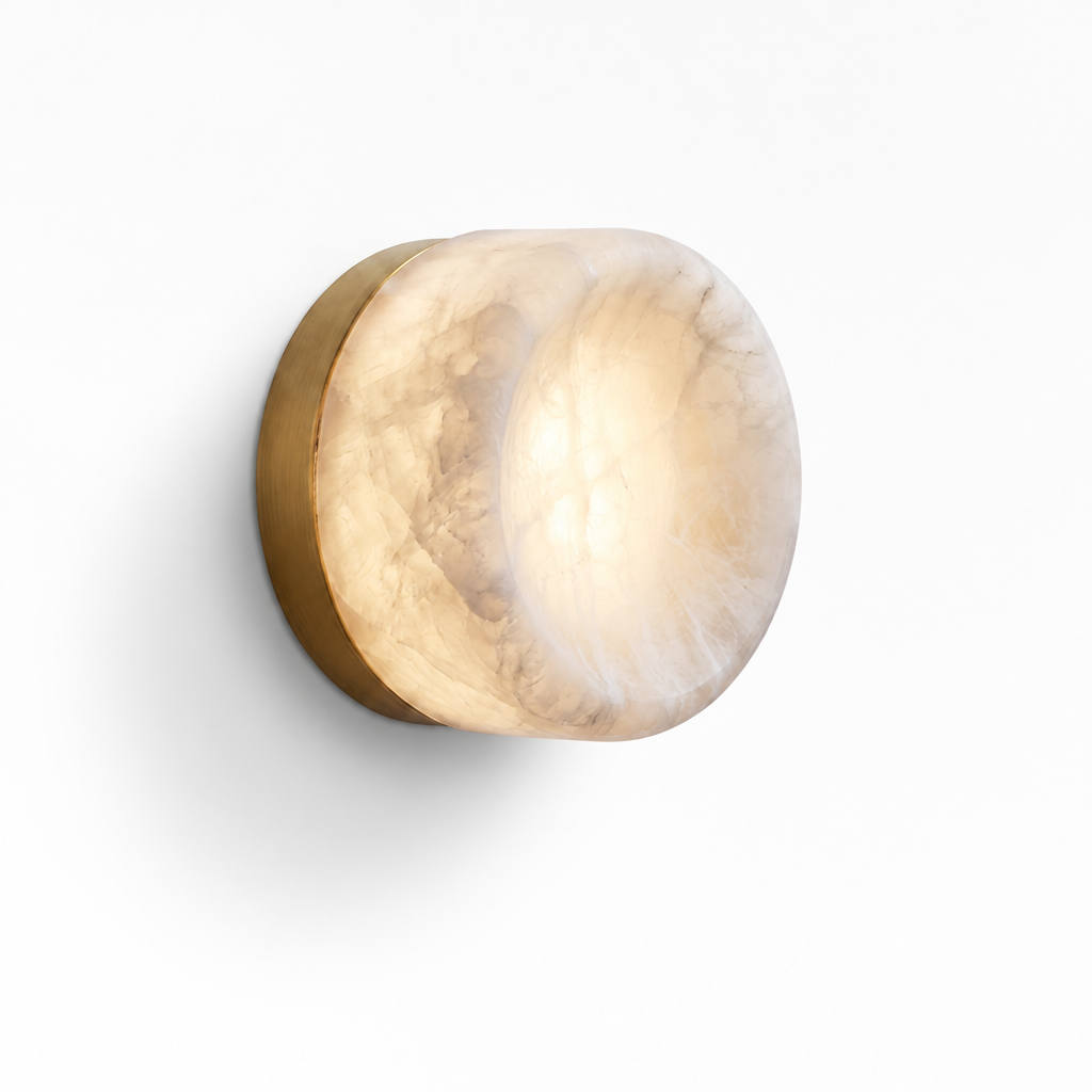 Slim Spanish Alabaster Warm LED Wall Sconce