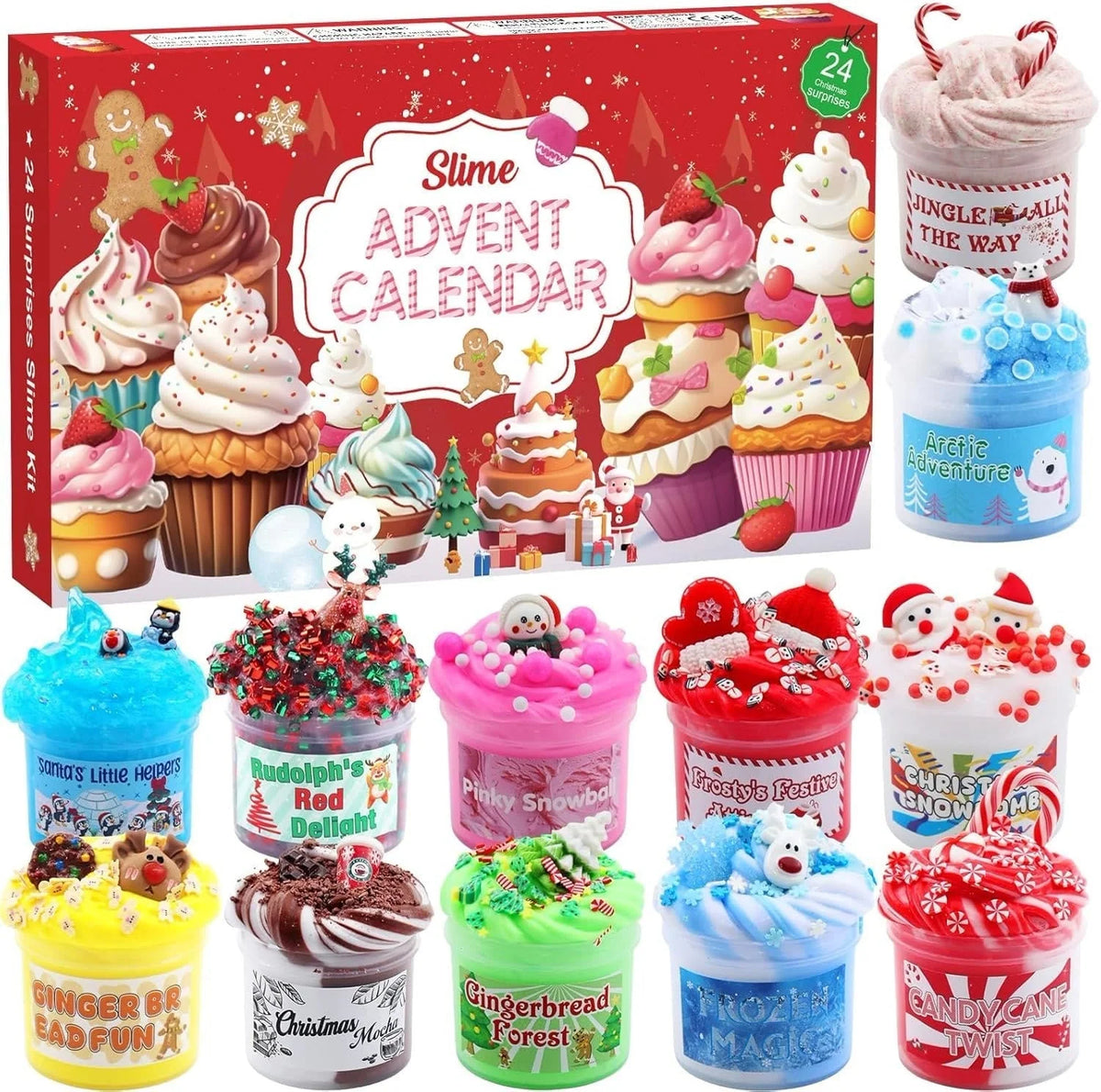 Slime Advent Calendar 24-Day Non-Sticky 12 Pots