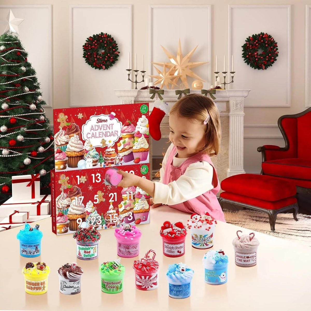 Slime Advent Calendar 24-Day Non-Sticky 12 Pots