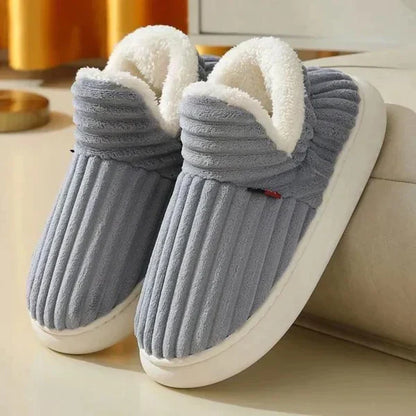 Slippers Plush Lined Non-Slip Rubber Sole Lightweight Slip-On