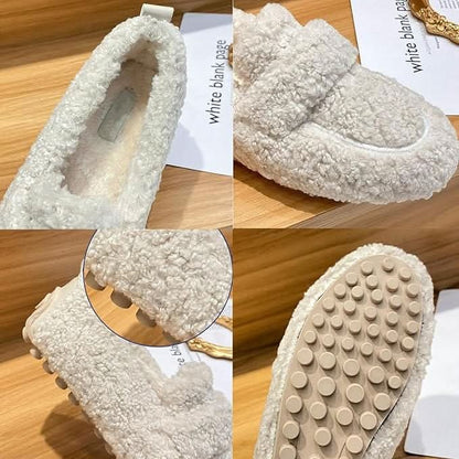 Slippers Plush Lining Non-Slip Rubber Sole Machine Washable