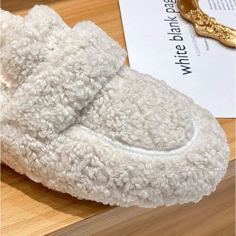 Slippers Plush Lining Non-Slip Rubber Sole Machine Washable