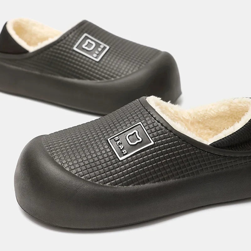 Slippers Waterproof Plush-Lined Non-Slip Sole