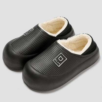 Slippers Waterproof Plush-Lined Non-Slip Sole
