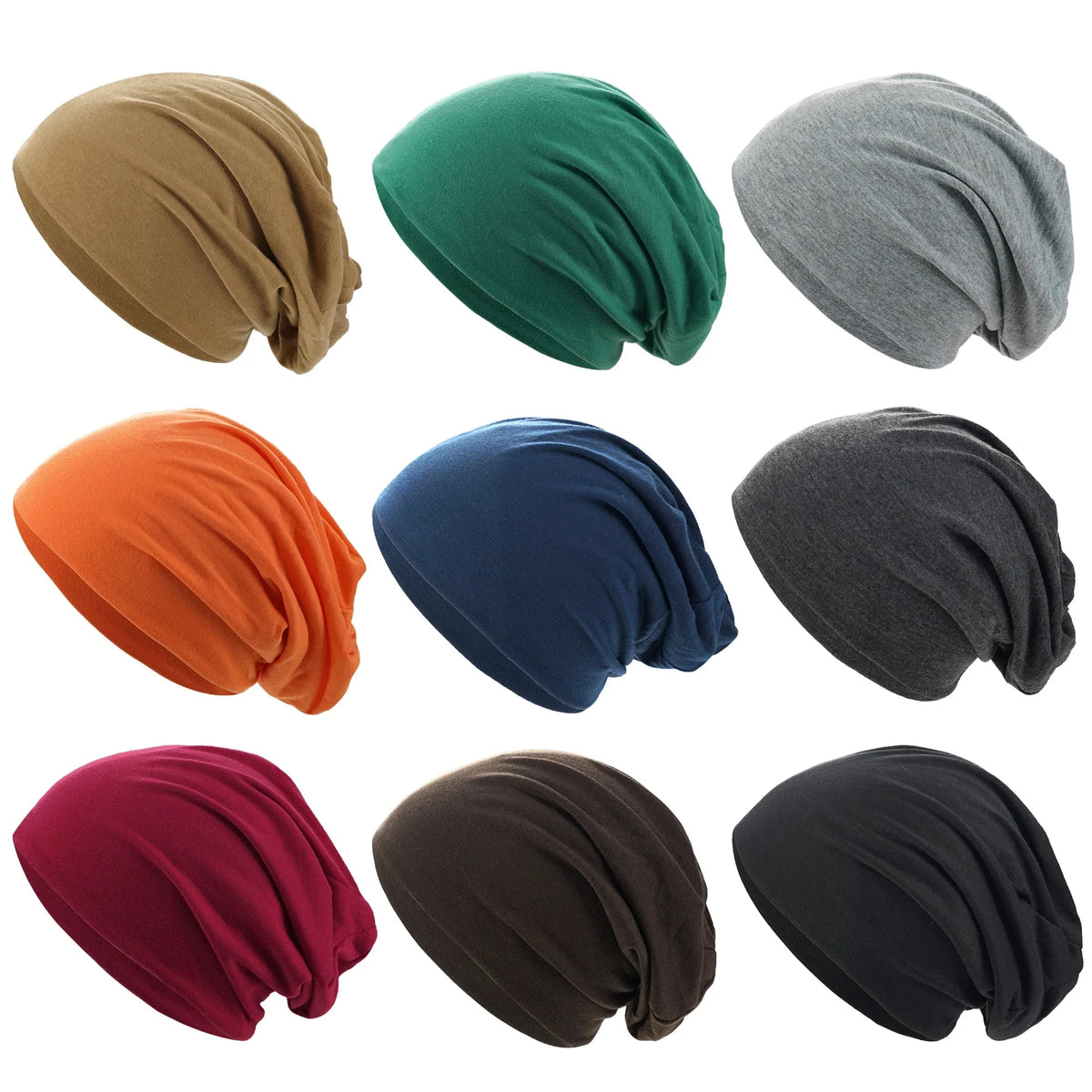Slouch Beanie Cotton Blend Breathable Relaxed Fit
