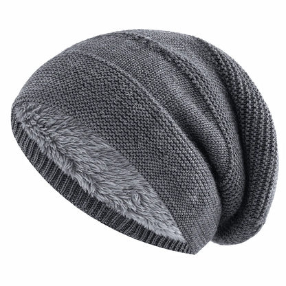 Slouchy Beanie Knitted Fleece-Lined Relaxed Fit