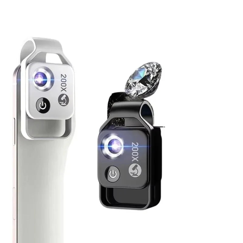 Smartphone Microscope Lens 200x Clip-On Optical Glass