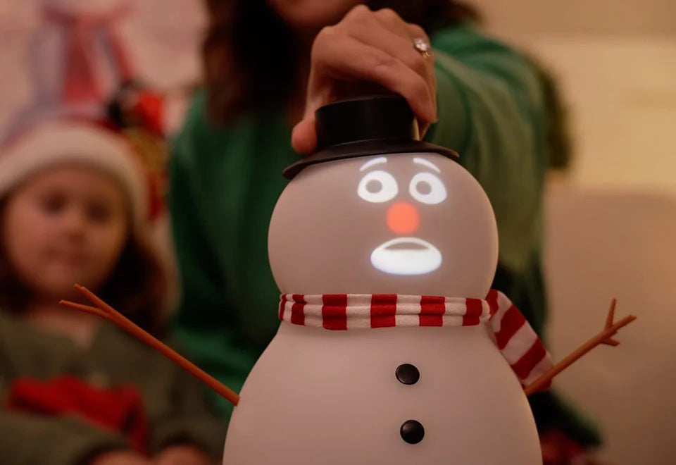 Snowman Decoration Animated LED Projector & Built-In Speaker