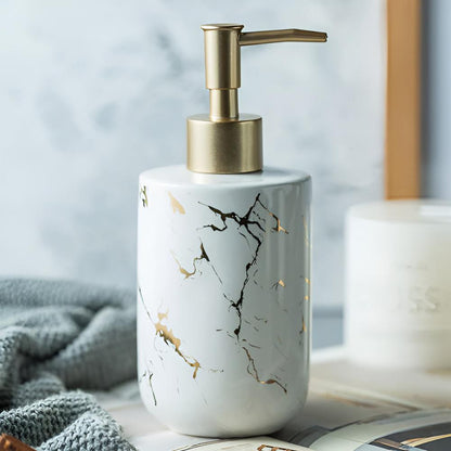 Soap Dispenser Ceramic Marble Gold Veins 400 ml