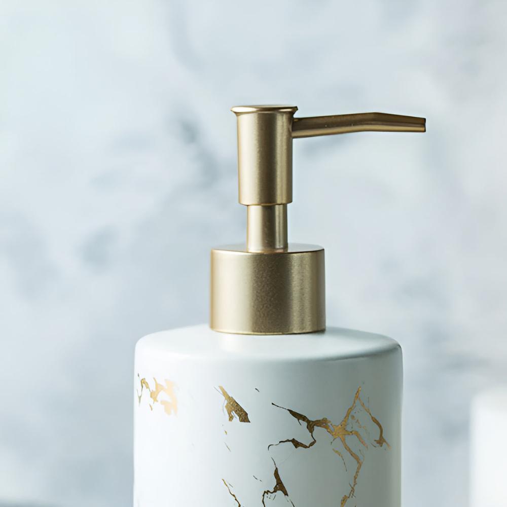 Soap Dispenser Ceramic Marble Gold Veins 400 ml