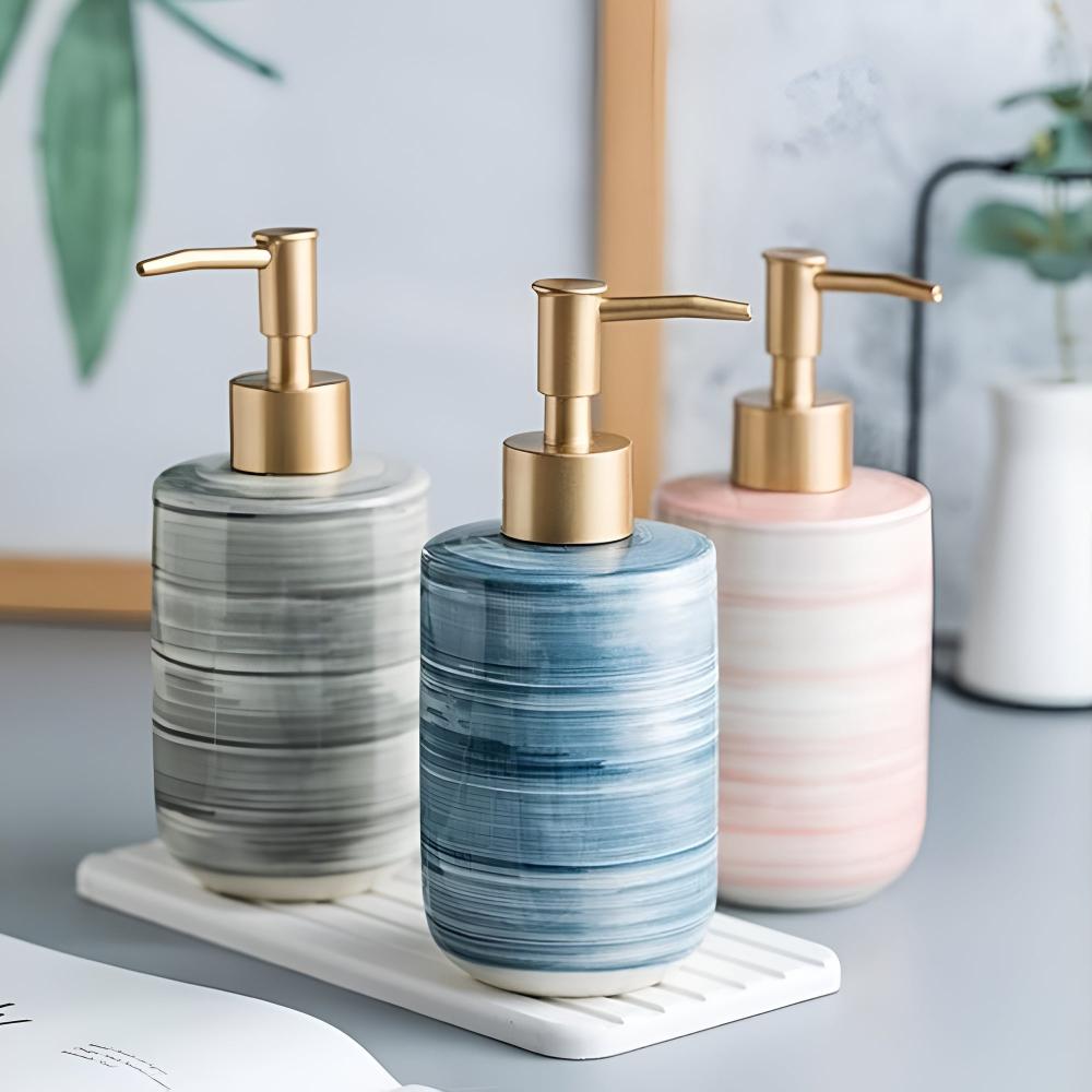 Soap Dispenser Ceramic Textured Chip-Resistant 350ml