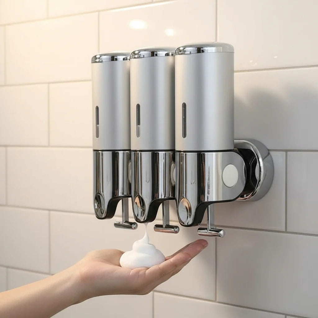 Soap Dispenser Wall-Mounted Stainless Steel 16.9 fl oz Capacity