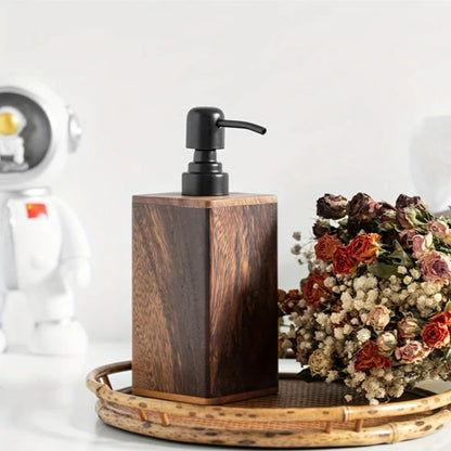 Soap & Lotion Dispenser Walnut Wood Smooth Pump