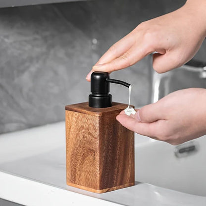 Soap & Lotion Dispenser Walnut Wood Smooth Pump