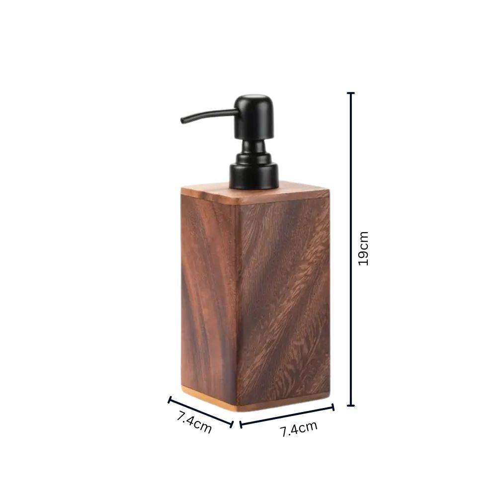 Soap & Lotion Dispenser Walnut Wood Smooth Pump