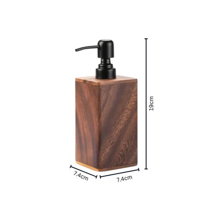 Soap & Lotion Dispenser Walnut Wood Smooth Pump