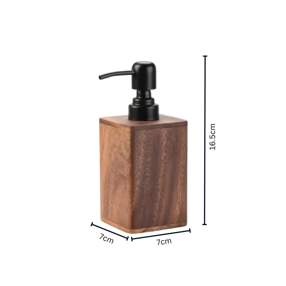 Soap & Lotion Dispenser Walnut Wood Smooth Pump
