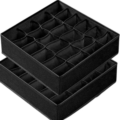 Sock & Underwear Organizer Foldable Space-Saving 24 Compartments