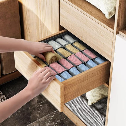Sock & Underwear Organizer Foldable Space-Saving 24 Compartments