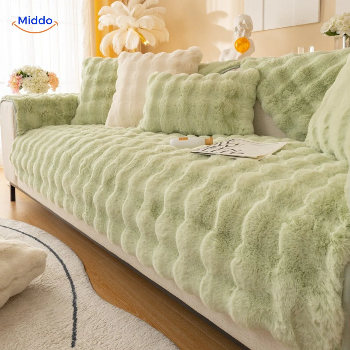 Sofa & Armchair Cover Plush Non-Slip Scratch-Resistant