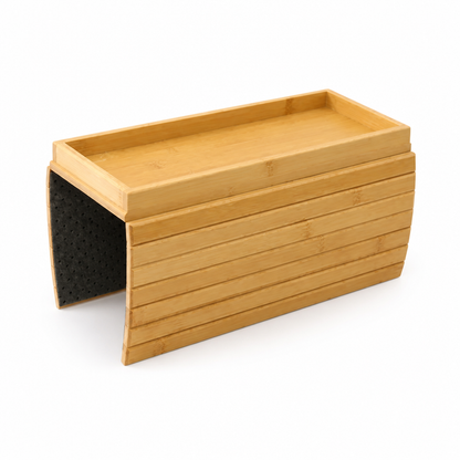 Sofa Armrest Tray Bamboo Adjustable Fit Integrated Storage