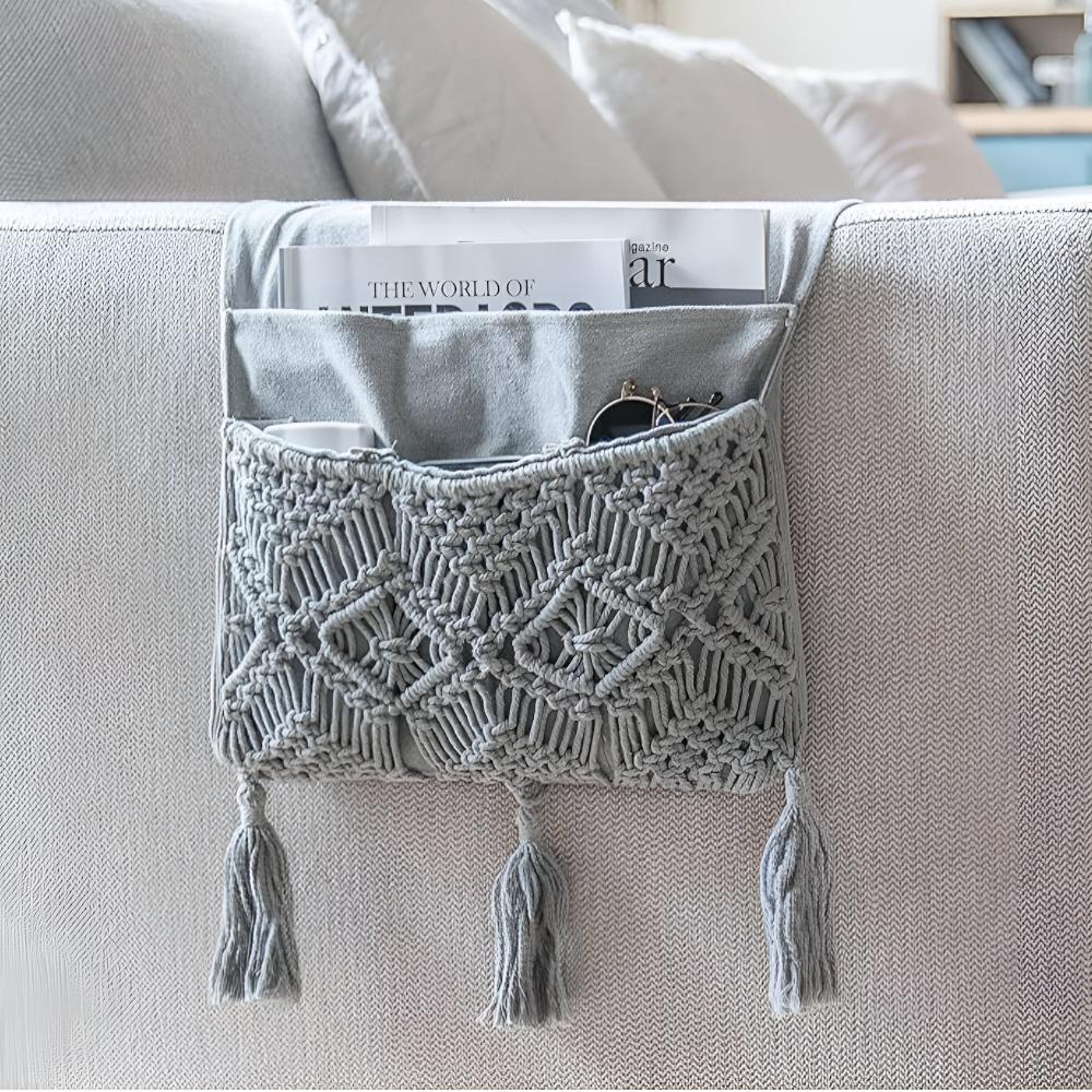 Sofa Caddy Handmade Boho Four-Pocket Non-Slip