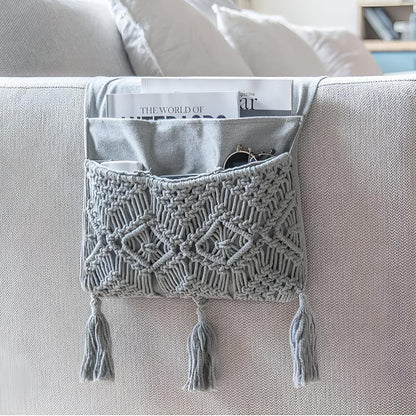 Sofa Caddy Handmade Boho Four-Pocket Non-Slip