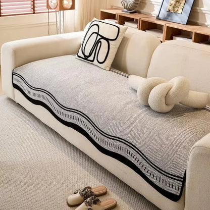 Sofa Cover Anti-Slip Microfiber Wavy Edge