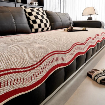 Sofa Cover Anti-Slip Microfiber Wavy Edge