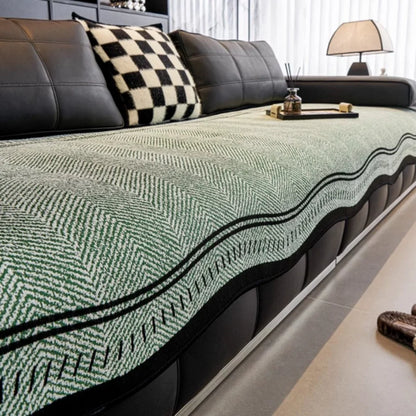 Sofa Cover Anti-Slip Microfiber Wavy Edge