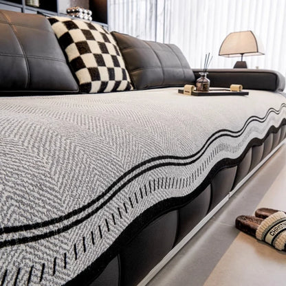 Sofa Cover Anti-Slip Microfiber Wavy Edge