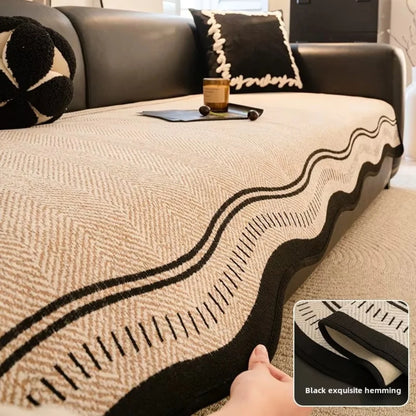 Sofa Cover Anti-Slip Microfiber Wavy Edge