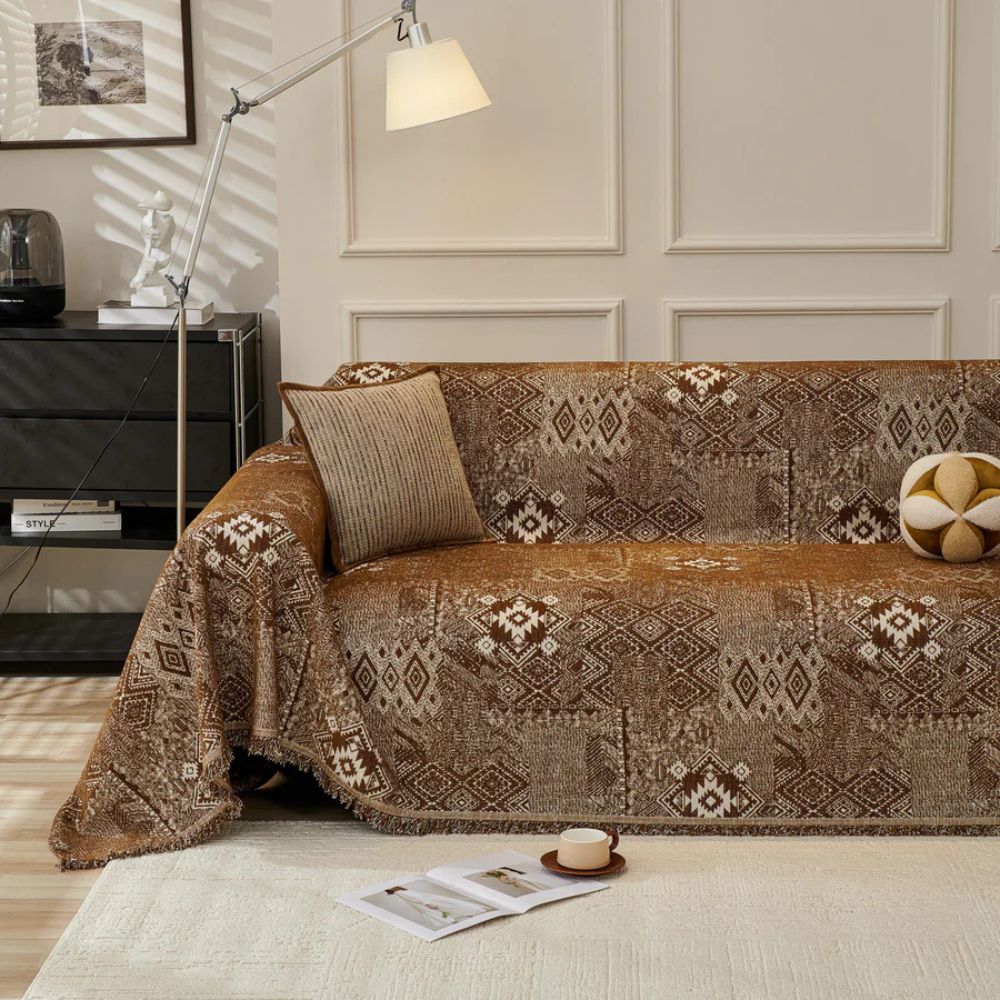 Sofa Cover Bohemian Geometric Thick Chenille Machine Washable