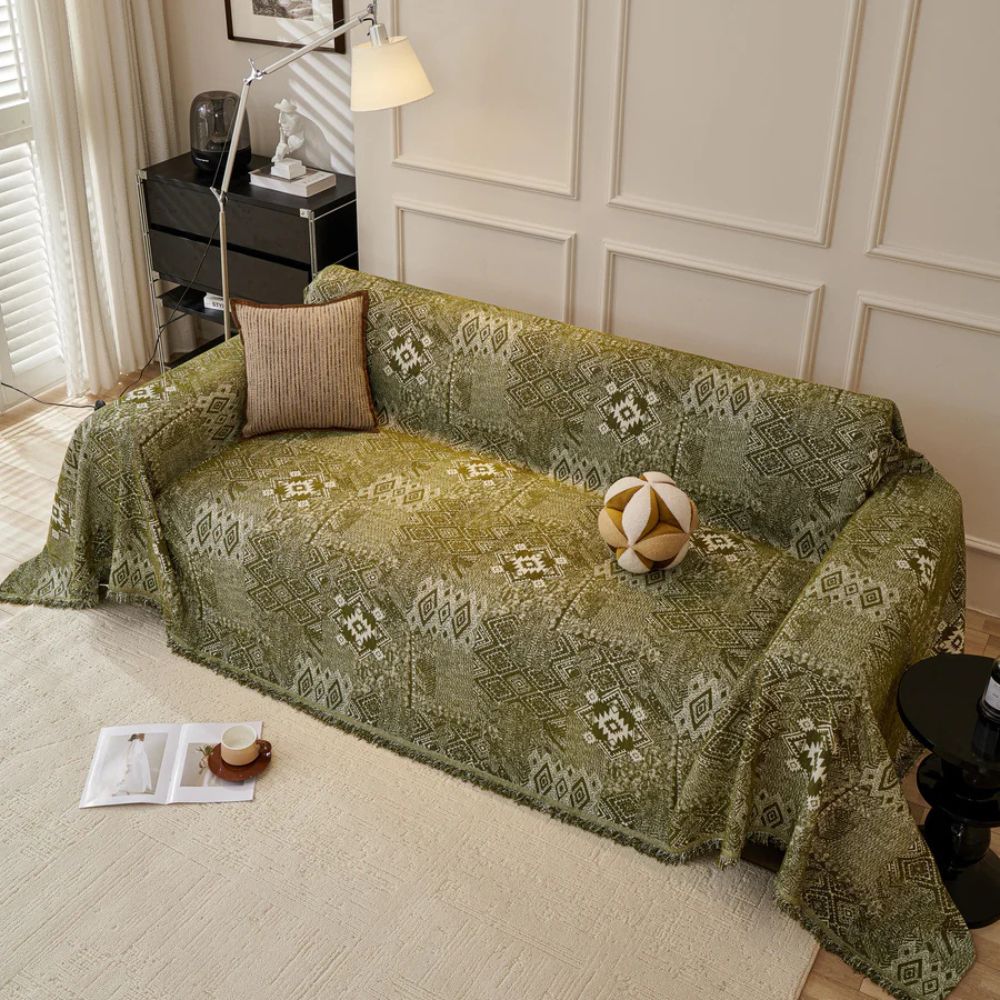 Sofa Cover Bohemian Geometric Thick Chenille Machine Washable