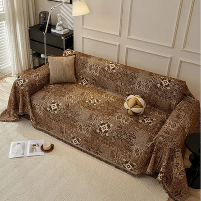 Sofa Cover Bohemian Geometric Thick Chenille Machine Washable