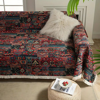 Sofa Cover Boho Moroccan Cotton Blend Anti-Scratch