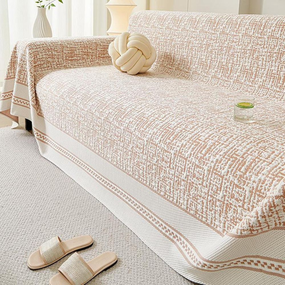 Sofa Cover Breathable Microfiber & Reversible Sketch Design