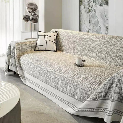 Sofa Cover Breathable Microfiber & Reversible Sketch Design