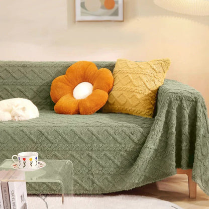 Sofa Cover Cashmere Waffle Texture Full Coverage Machine Washable