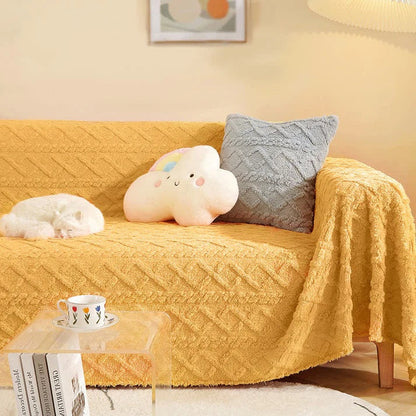 Sofa Cover Cashmere Waffle Texture Full Coverage Machine Washable
