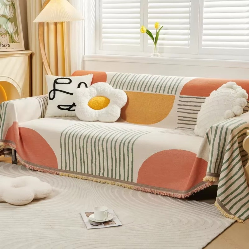 Sofa Cover Chenille Geometric Non-Slip & Machine Washable