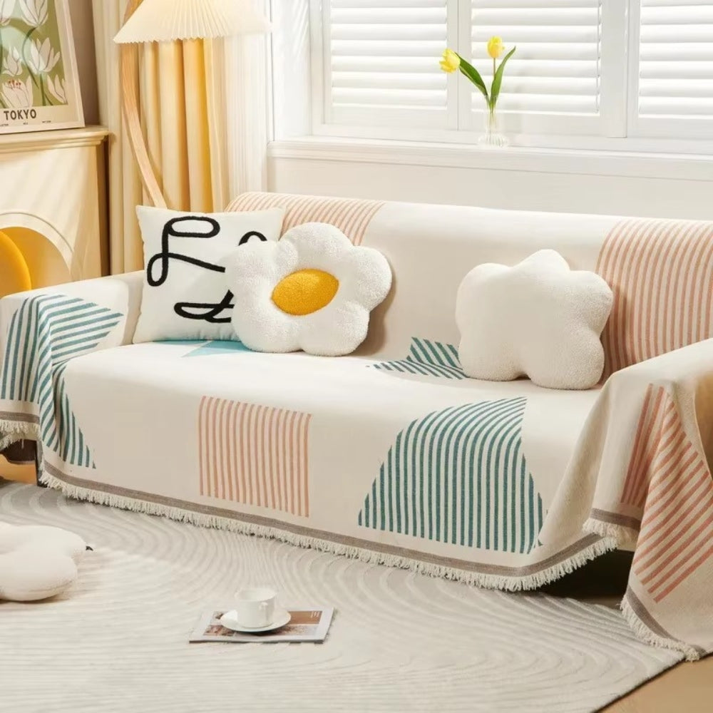 Sofa Cover Chenille Geometric Non-Slip & Machine Washable