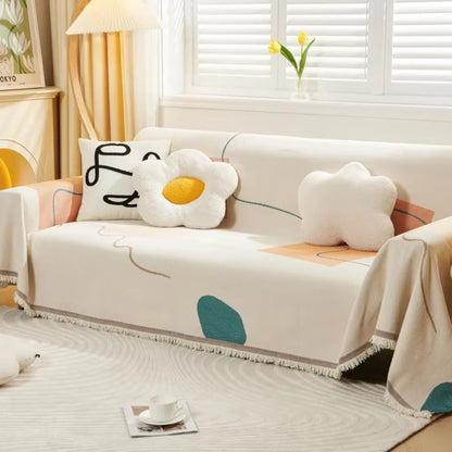 Sofa Cover Chenille Geometric Non-Slip & Machine Washable