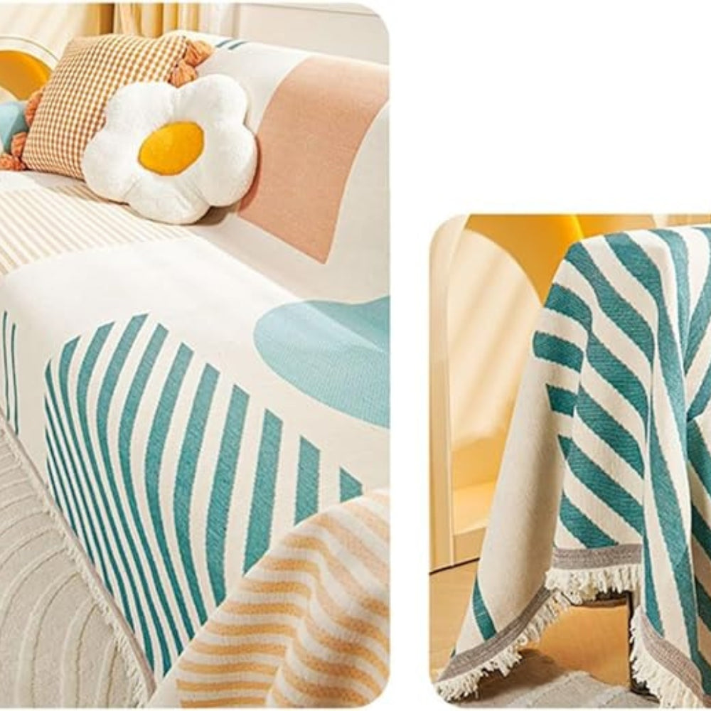 Sofa Cover Chenille Geometric Non-Slip & Machine Washable