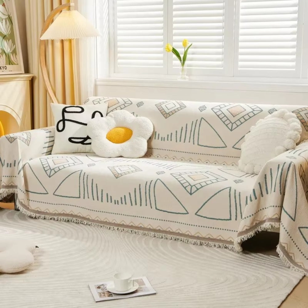 Sofa Cover Chenille Geometric Non-Slip & Machine Washable